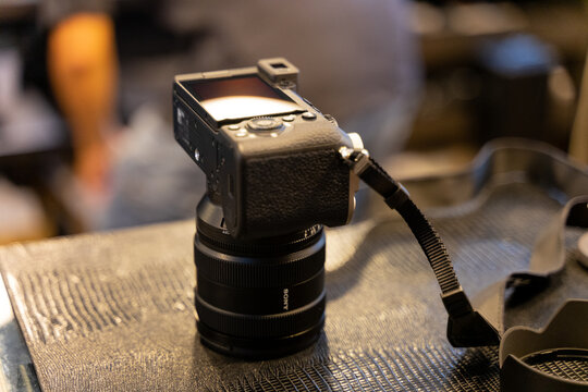 showcase of Sony cameras including the Alpha A7CII, A7III, and ZV series, displayed inside a retail store. These mirrorless and vlogging models highlight Sony&rsquo;s advanced