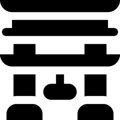 landmark glyph icon. Strong and solid vector icon for websites, mobile interfaces, presentations, and visual branding. High quality and easy to edit.