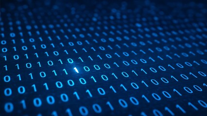 Digital binare code background. Big data digital code.