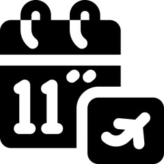 schedule glyph icon. Strong and solid vector icon for websites, mobile interfaces, presentations, and visual branding. High quality and easy to edit.