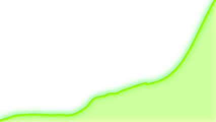 Bright green area graph showing steep growth on black background