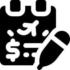 prepare a budget glyph icon. Strong and solid vector icon for websites, mobile interfaces, presentations, and visual branding. High quality and easy to edit.