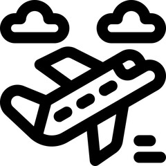 flight line icon. Clean and minimalist vector icon for websites, mobile apps, presentations, and logos. Fully scalable and customizable for any project.