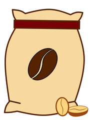 Illustration of a sack of coffee beans