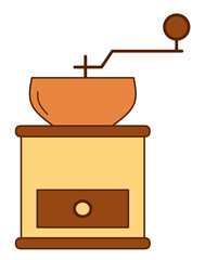 Illustration of a manual coffee grinder