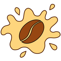 Coffee bean splash illustration
