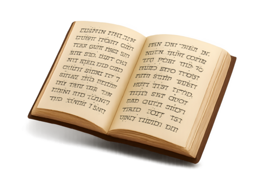 Ancient Book with Hebrew Script Open Pages