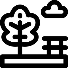 park line icon. Clean and minimalist vector icon for websites, mobile apps, presentations, and logos. Fully scalable and customizable for any project.