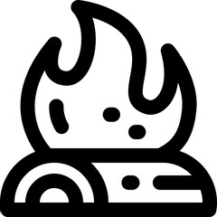 bonfire line icon. Clean and minimalist vector icon for websites, mobile apps, presentations, and logos. Fully scalable and customizable for any project.