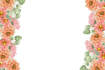 Watercolor flowers background vector for design.