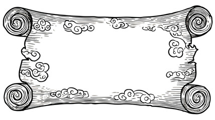 Chinese Ancient Scroll Vector Illustration: Detailed and Authentic Chinese Artwork for Designs