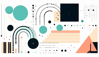 Obraz premium Geometric Harmony An Abstract Composition of Shapes and Colors