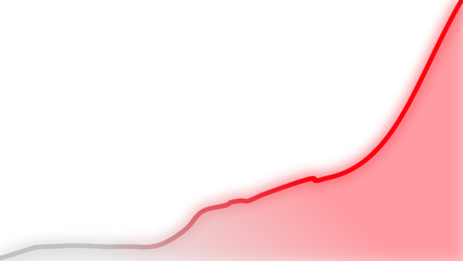 Red Gradient Line Graph Rising on Black Background