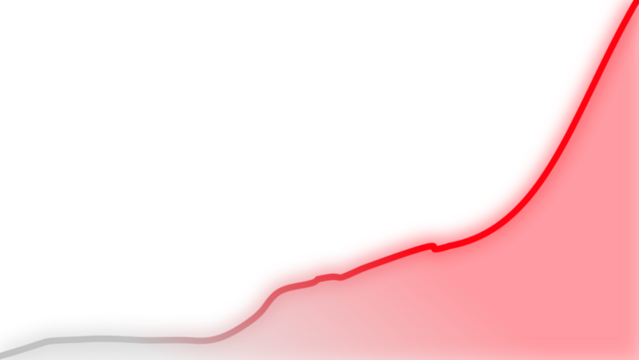 Red Gradient Line Graph Rising on Black Background