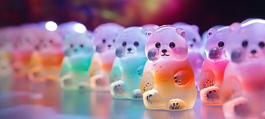 Tiny figures from life snow bear,generative AI