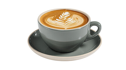 Hot cup of coffee with steam for breakfast, energy, caffeine, beverage, and morning drink isolated on white background