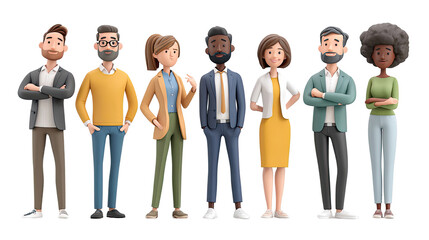 Obraz premium Professional group of business people team working together for corporate success and teamwork isolated on white background 