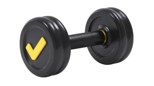 High quality fitness dumbbell for strength training, bodybuilding, and home gym equipment isolated on white background