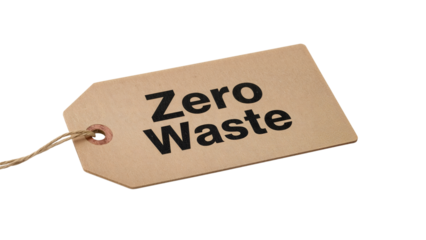 Ecofriendly zero waste cardboard tag with twine for sustainable living and environmental awareness on the transparent background