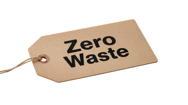 Ecofriendly zero waste cardboard tag with twine for sustainable living and environmental awareness on the transparent background
