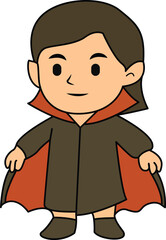 Cute vampire boy isolated on a white background vector illustration