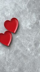 Fototapeta premium Two red hearts 