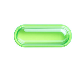 Glossy Green Button Icon Isolated on Transparent Background