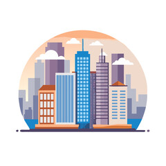 Obraz premium vector illustration of modern city