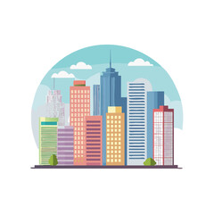 Fototapeta premium city buildings vector illustration