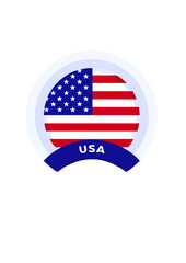 USA Flag Circle Button Icon Vector.ai