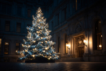 christmas tree in the night