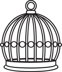 golden cage with bird