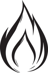 Dramatic Flame Illustration in Black and White for Fire Safety and Energy Concepts and Creative Design