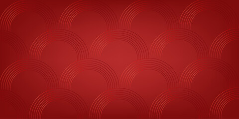 Japanese seamless pattern in oriental geometric traditional style. 3d festive ornament for lunar chinese new year decoration. Red and golden abstract asian vector creative motif. Vintage tiger.