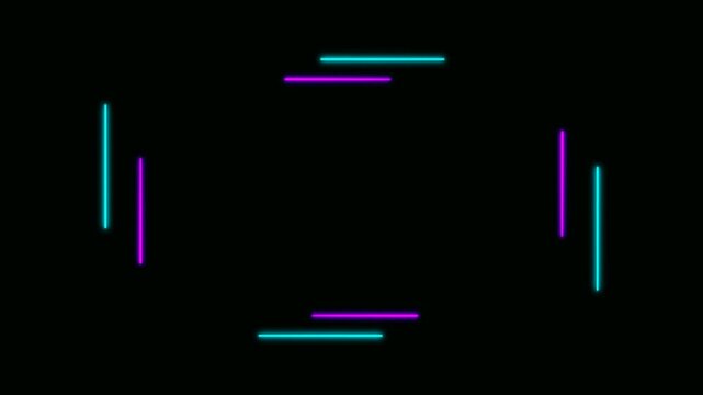 Neon Facecam overlay. Seamless loop. Animated facecam or webcam. Neon lights rotate and spread colorful light. Drag and drop use