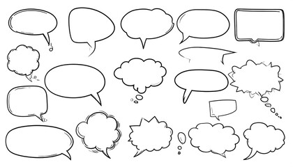 Collection of various speech bubbles