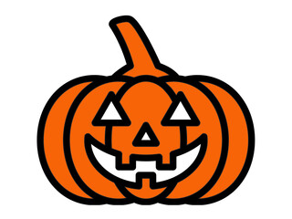 Spooky jack o lantern pumpkin icon for halloween celebrations and festive decorations graphic