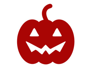 Spooky red jack o lantern icon for halloween celebrations and autumn themed designs graphic element
