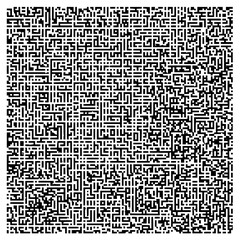 Intricate black and white maze pattern with complex interconnected pathways and dense geometric design
