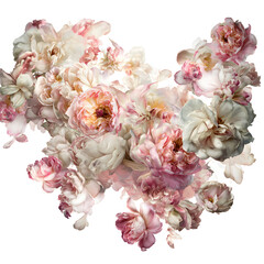 beautiful pink roses and flowers, no background