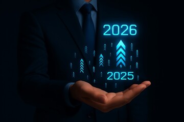 Business growth chart in transition business strategy planning for 2026 to receive better global economic growth..