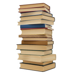 Stacked books representing knowledge and the joy of reading