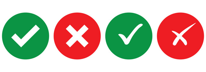checkmark and X mark icon. check and uncheck icon vector. validation icon vector. for apps and websites. © Top