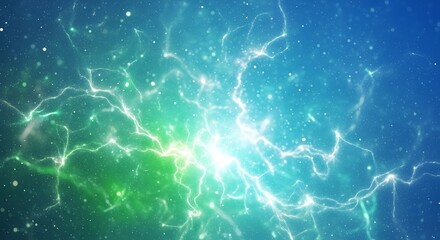 Abstract Cosmic Energy Burst with Glowing Light Streaks and Particles image photo