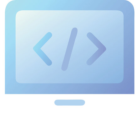 Modern Software Development: Clean, Minimalist Code Interface on Blue Gradient Screen


