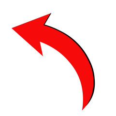 red arrow on white background