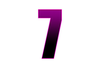 Número siete en degradado negro a morado