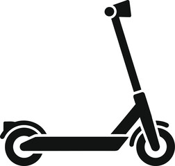 Modern electric scooter silhouette icon for urban transportation and city mobility vector