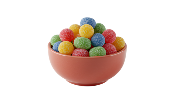Colorful Candies in Bowl Round Sugary Treats Dessert Still Life