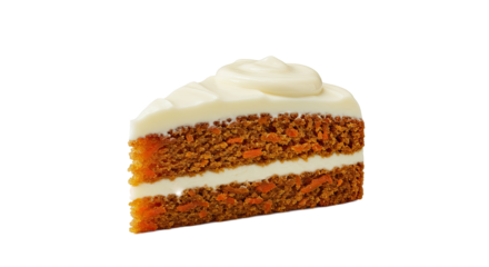 Carrot Cake Slice with Creamy Frosting on Beige Background